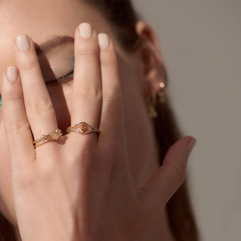 The Portal Ring with Jade in Yellow Gold